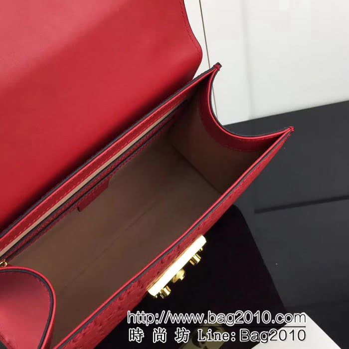 GUCCI古馳原單 新款專櫃品質原單皮質 453188 紅色全皮壓花手提單肩斜挎包 HY1025